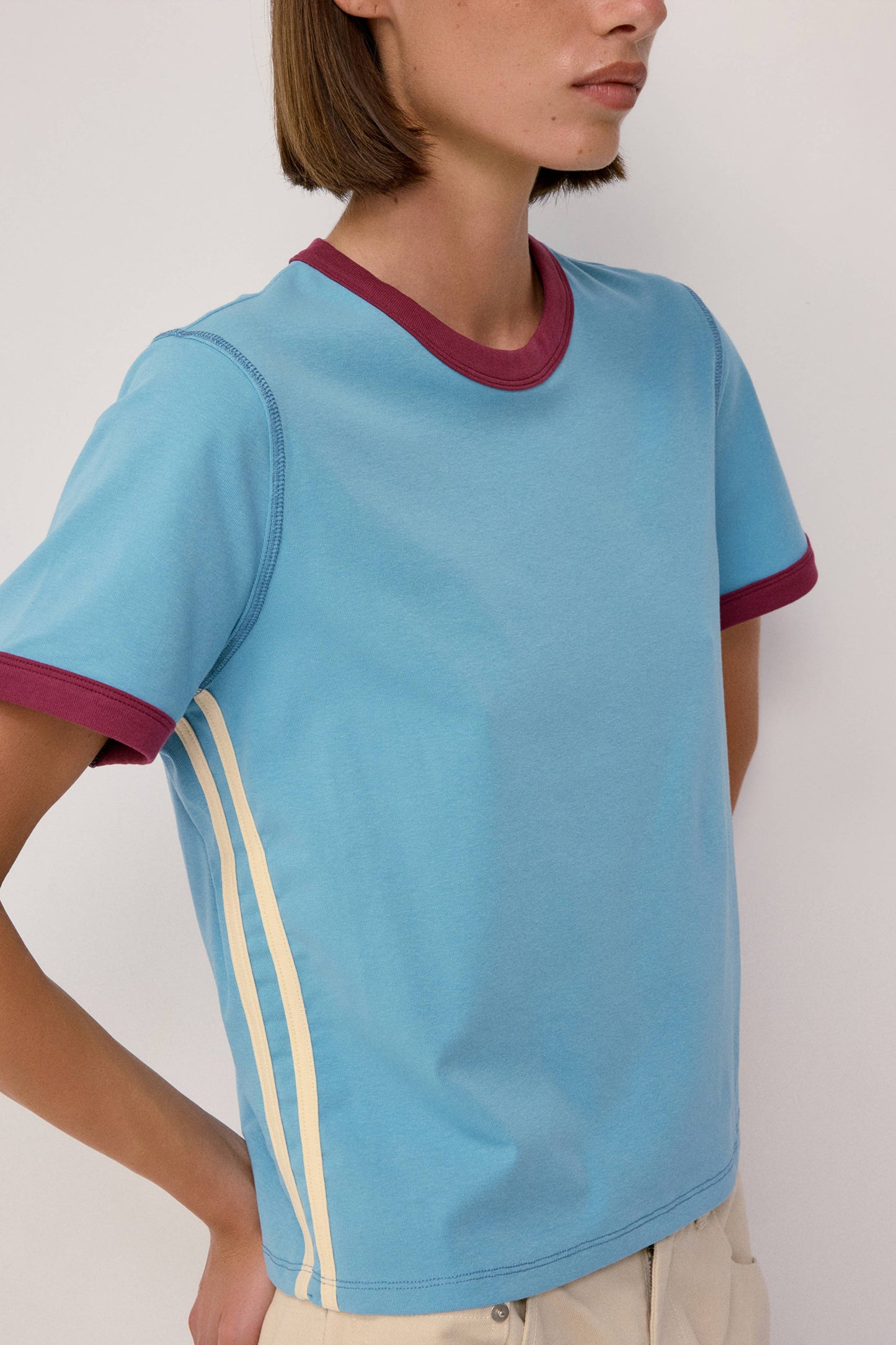 The Cait Top | Sporty Contrast Band Tee