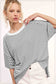 Striped Drop Shoulder Short Sleeve Top