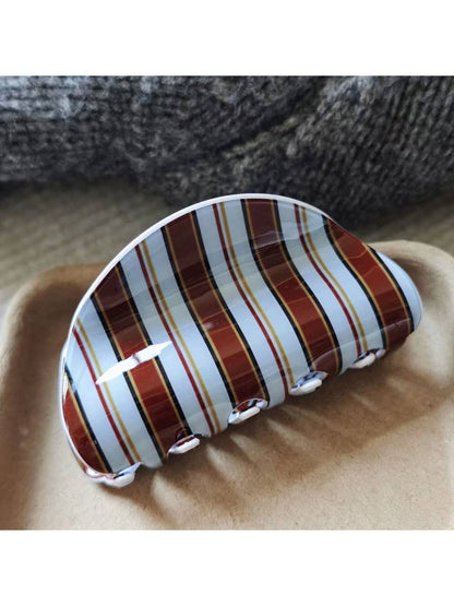 Beau Striped Half Moon Hair Clip