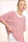 Striped Drop Shoulder Short Sleeve Top