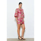 Luxe Metallic Floral Jacquard 3/4 Puff Mini Dress