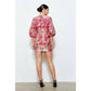 Luxe Metallic Floral Jacquard 3/4 Puff Mini Dress