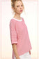 Striped Drop Shoulder Short Sleeve Top