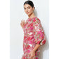 Luxe Metallic Floral Jacquard 3/4 Puff Mini Dress