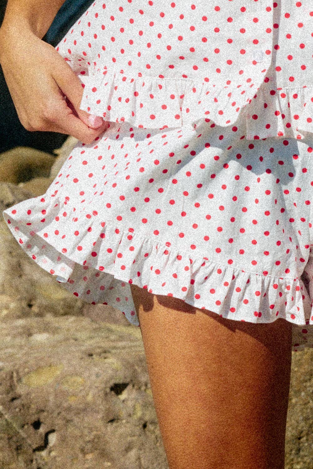 Roma Ruffled Hem Polka Dot Shorts