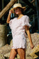 Roma Square Neck Ruffled Polka Dot Print Top