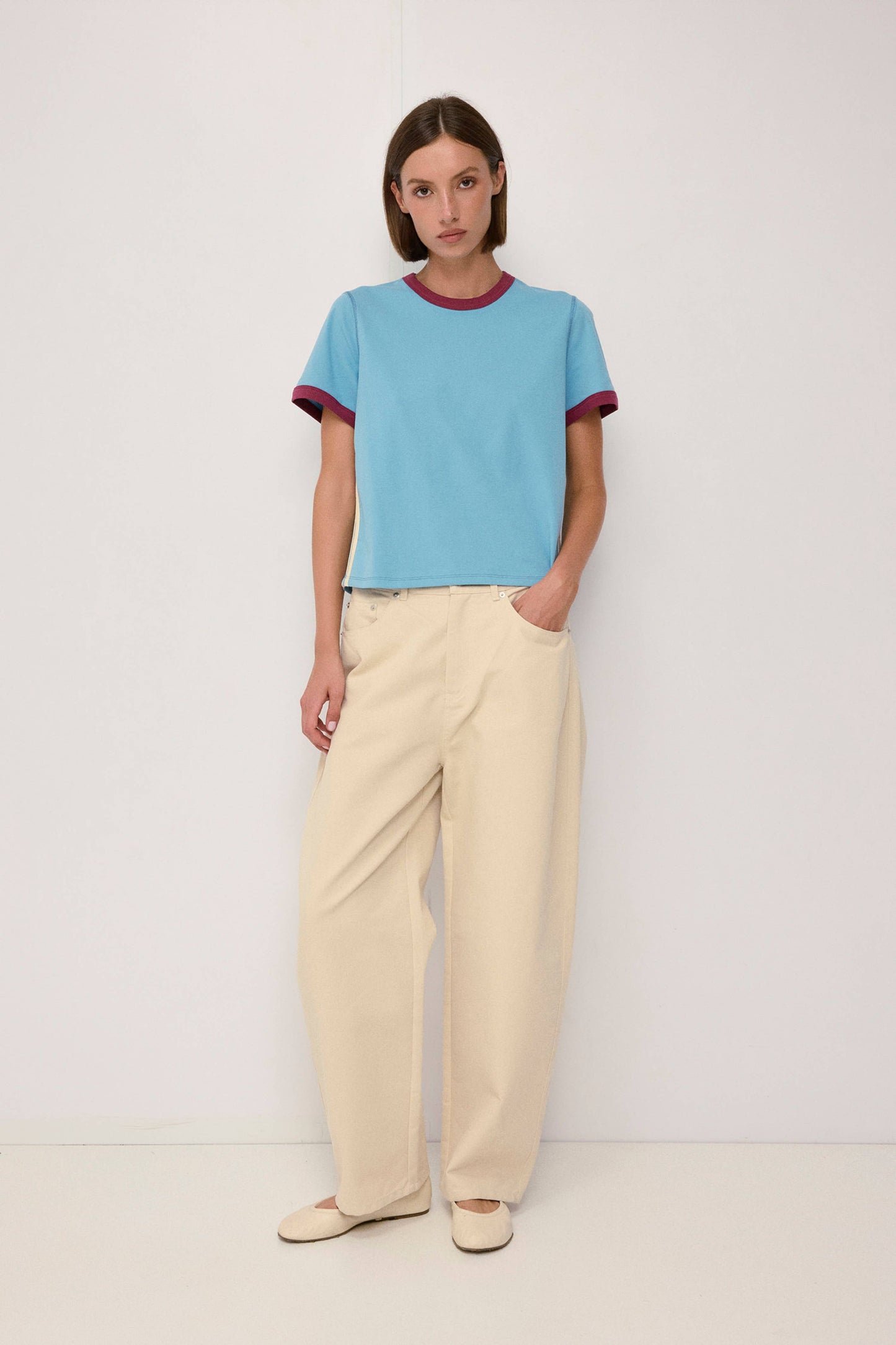 The Cait Top | Sporty Contrast Band Tee