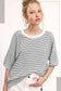 Striped Drop Shoulder Short Sleeve Top